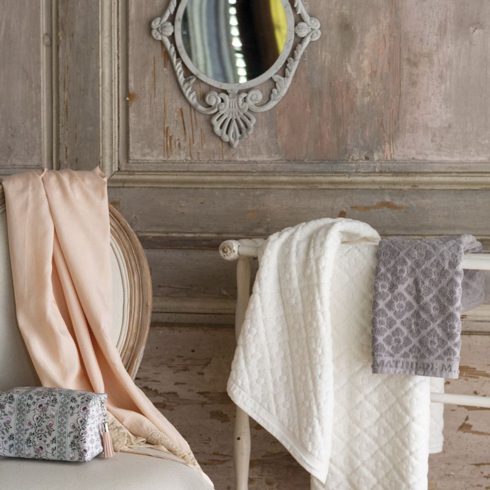 Bath towels - Douceur Florale white bath towel - MATHILDE M.