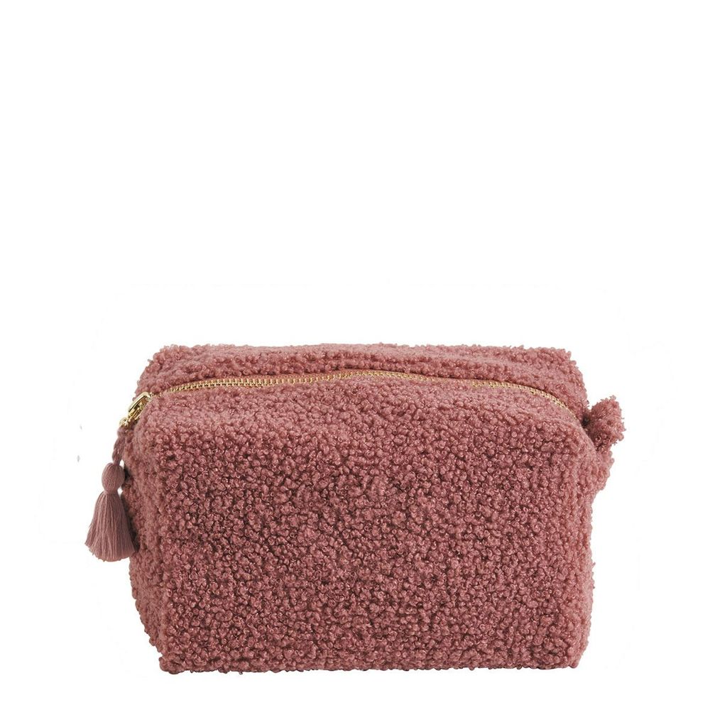 Clutches - Bouclette pink rectangular toiletry bag - Small model - MATHILDE M.