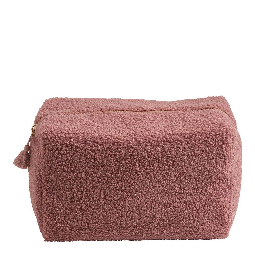 Pochettes - Trousse de toilette rectangulaire Bouclette rose - Grand modèle - MATHILDE M.
