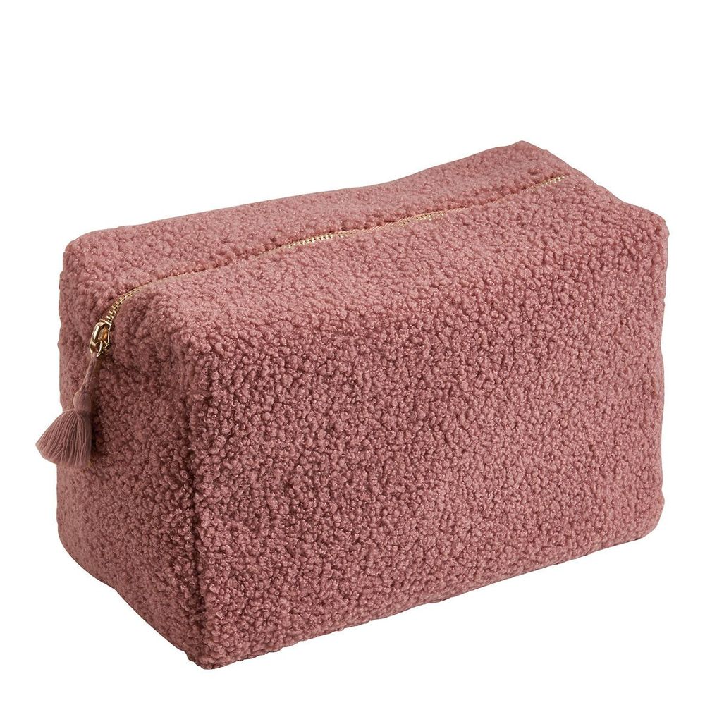 Pochettes - Trousse de toilette rectangulaire Bouclette rose - Grand modèle - MATHILDE M.