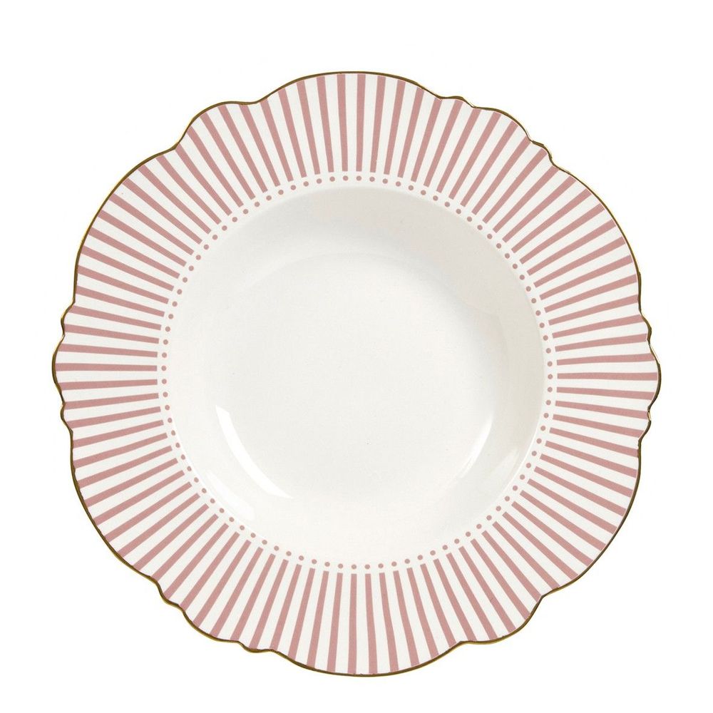 Formal plates - Madame de Récamier soup plate - Pink - MATHILDE M.