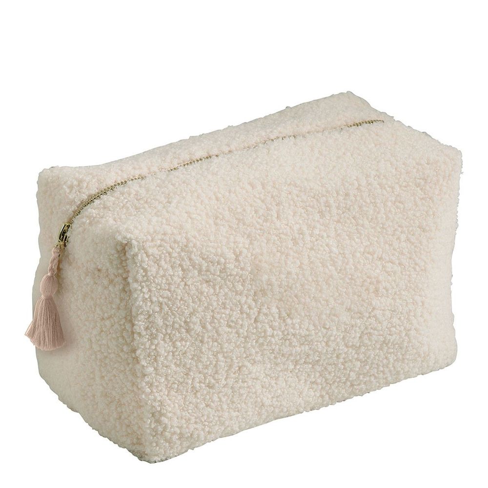 Pochettes - Trousse de toilette rectangulaire Bouclette écrue - Grand modèle - MATHILDE M.
