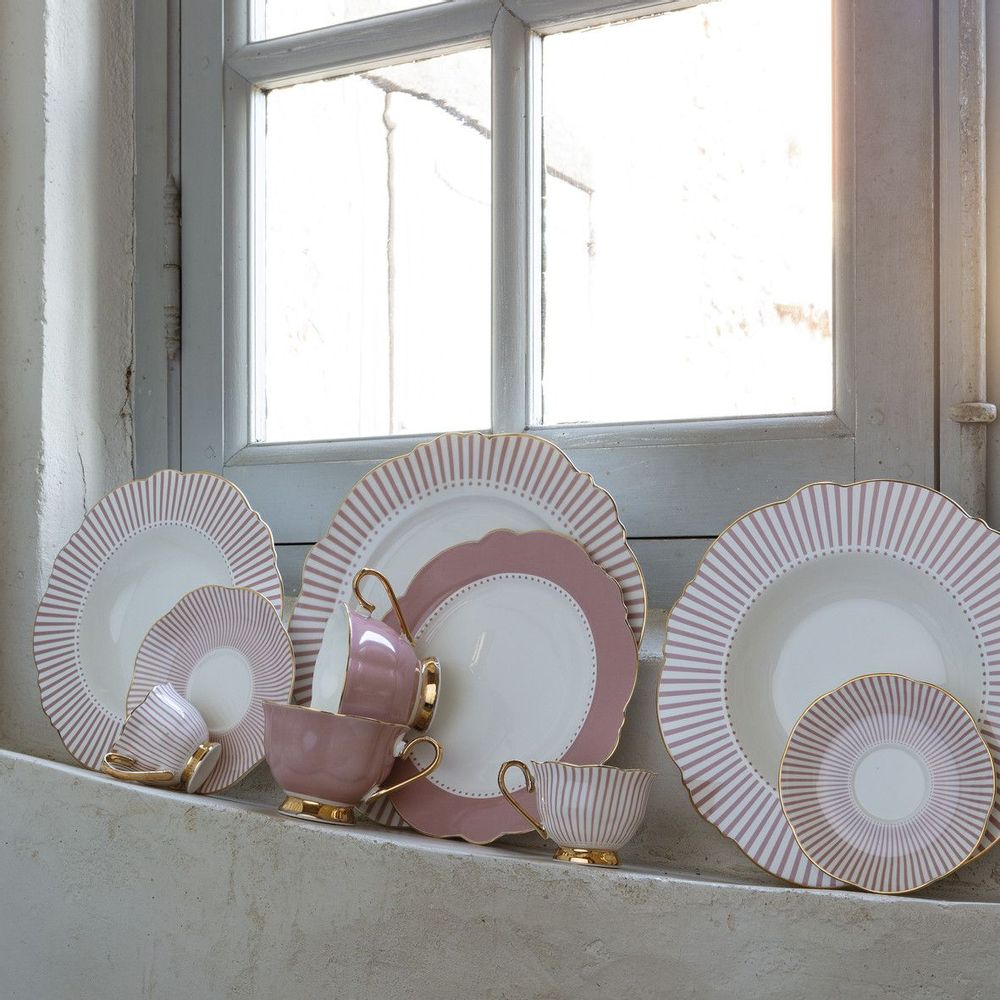 Formal plates - Madame de Récamier soup plate - Pink - MATHILDE M.