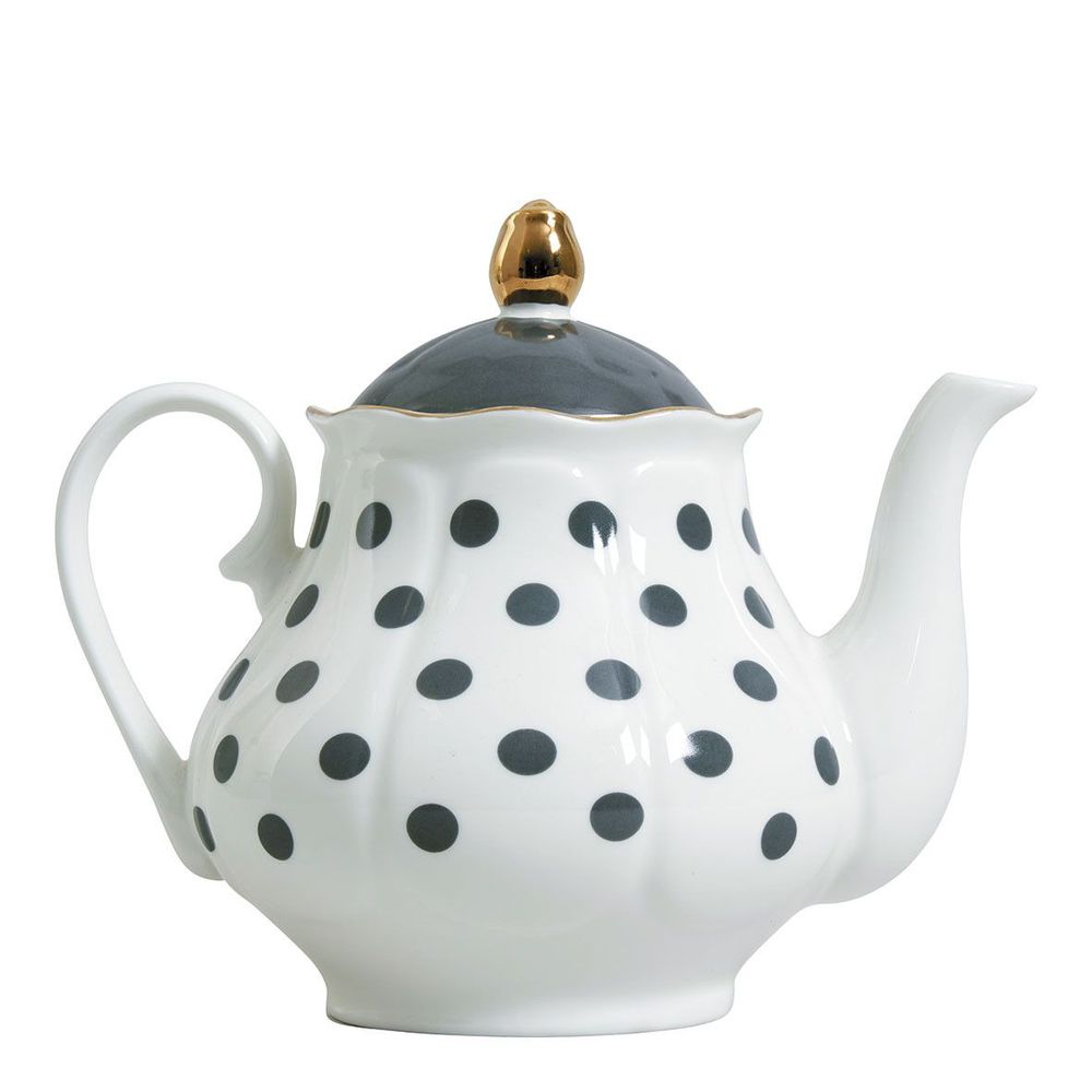 Assiettes de réception - Coffret théière et 2 tasses à thé Madame de Récamier - Gris - MATHILDE M.