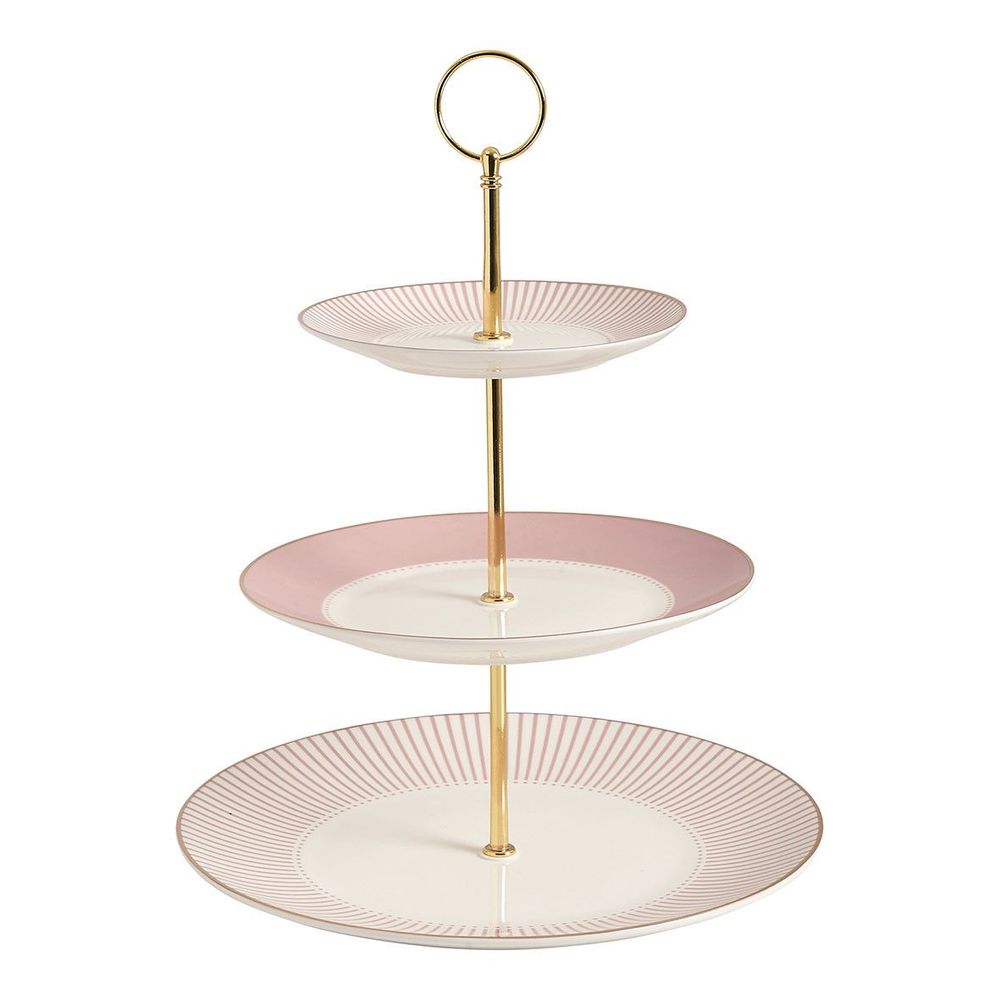 Assiettes de réception - Porte-douceurs 3 étages Madame de Récamier - Rose - MATHILDE M.
