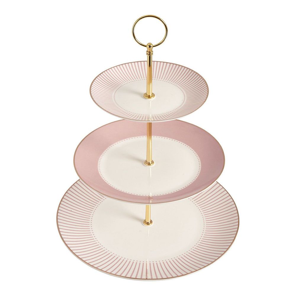 Assiettes de réception - Porte-douceurs 3 étages Madame de Récamier - Rose - MATHILDE M.