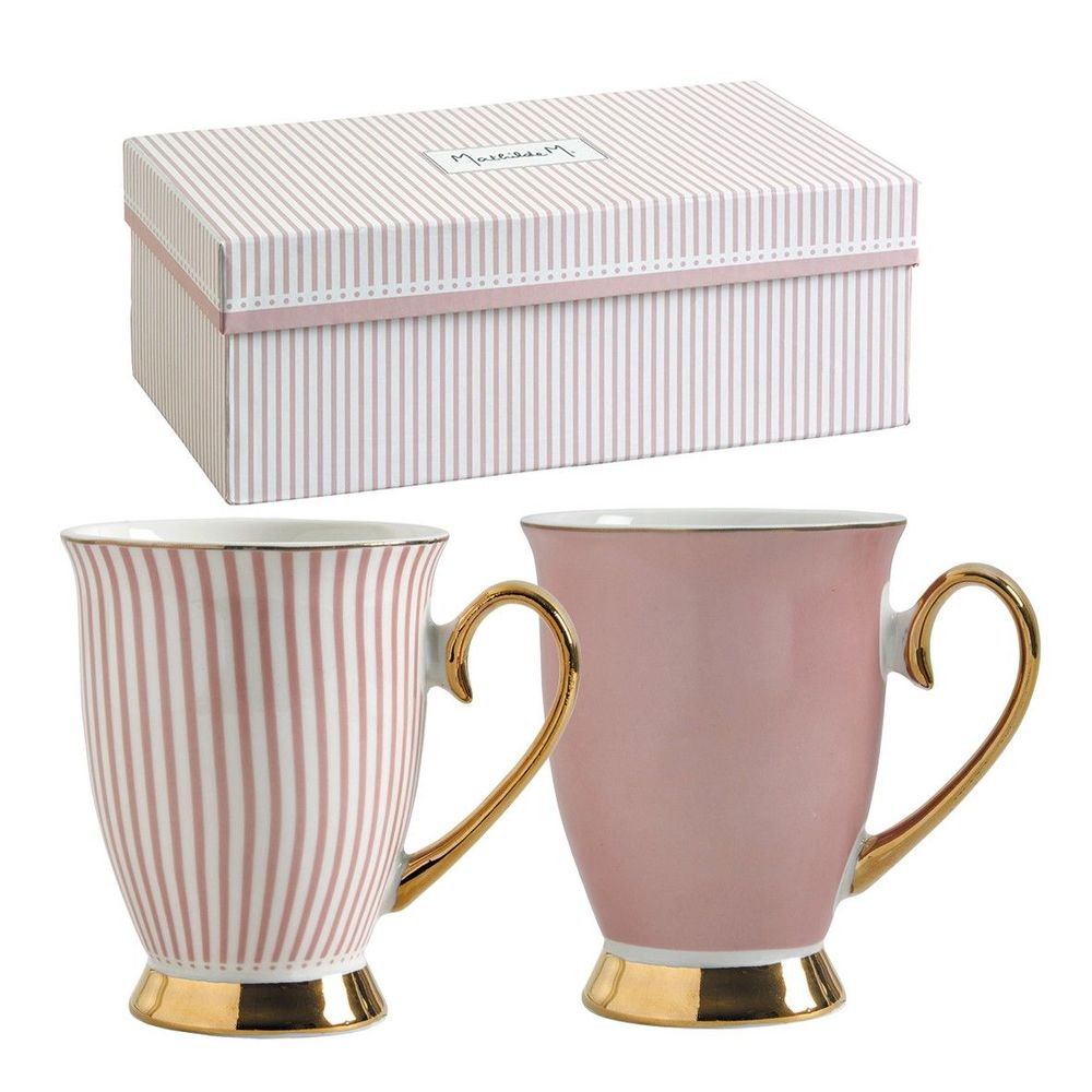 Assiettes de réception - Coffret de 2 Mugs Madame de Récamier - Rose - MATHILDE M.