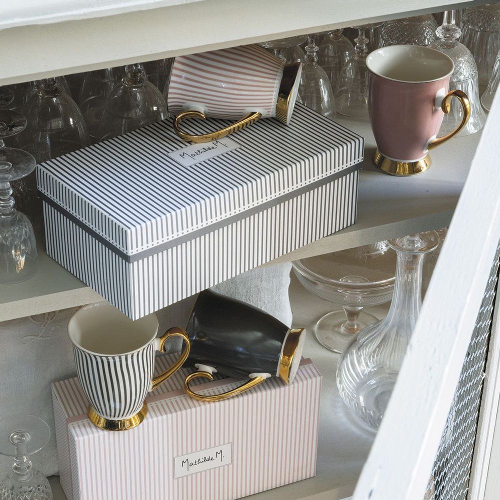 Assiettes de réception - Coffret de 2 Mugs Madame de Récamier - Rose - MATHILDE M.