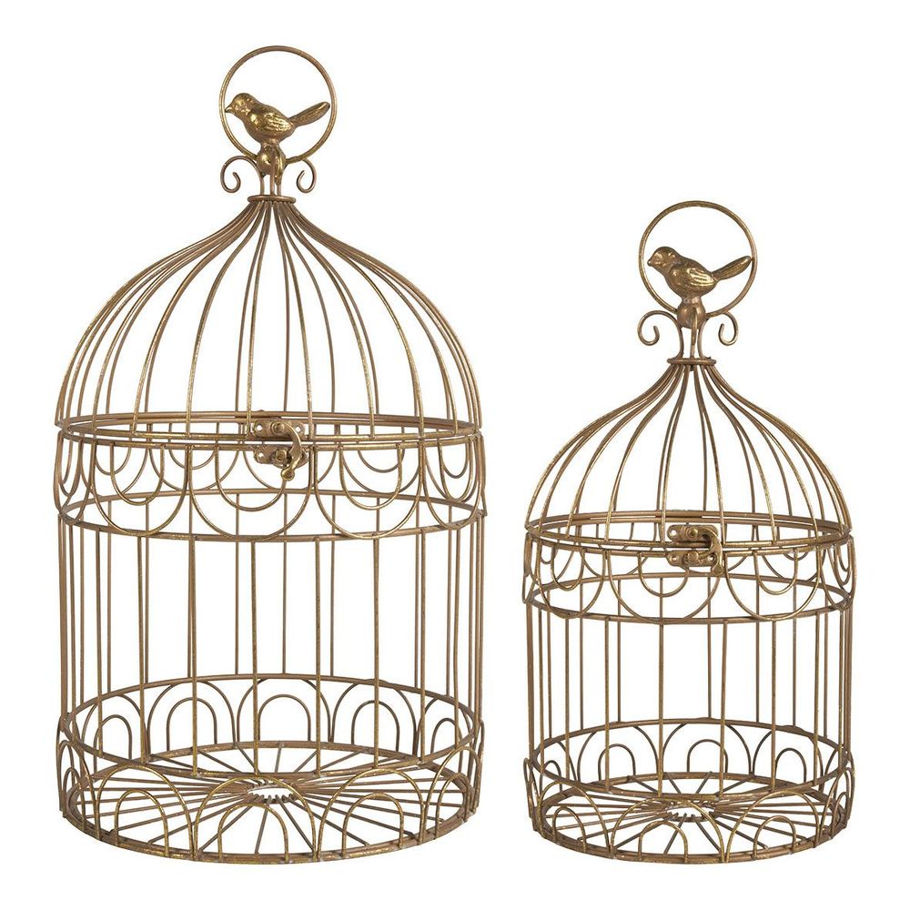 Children's decorative items - Set of 2 gold metal bird cages - MATHILDE M.