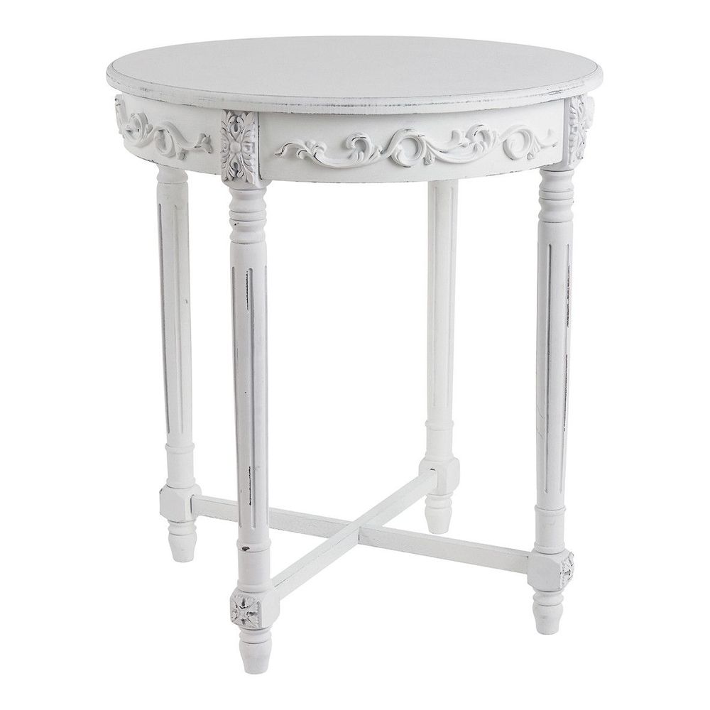 Console table - White Rosalie pedestal table - MATHILDE M.