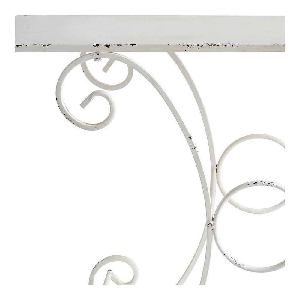 Console table - Rectangular country garden table in white metal - 120 x 40 x 81 cm - MATHILDE M.