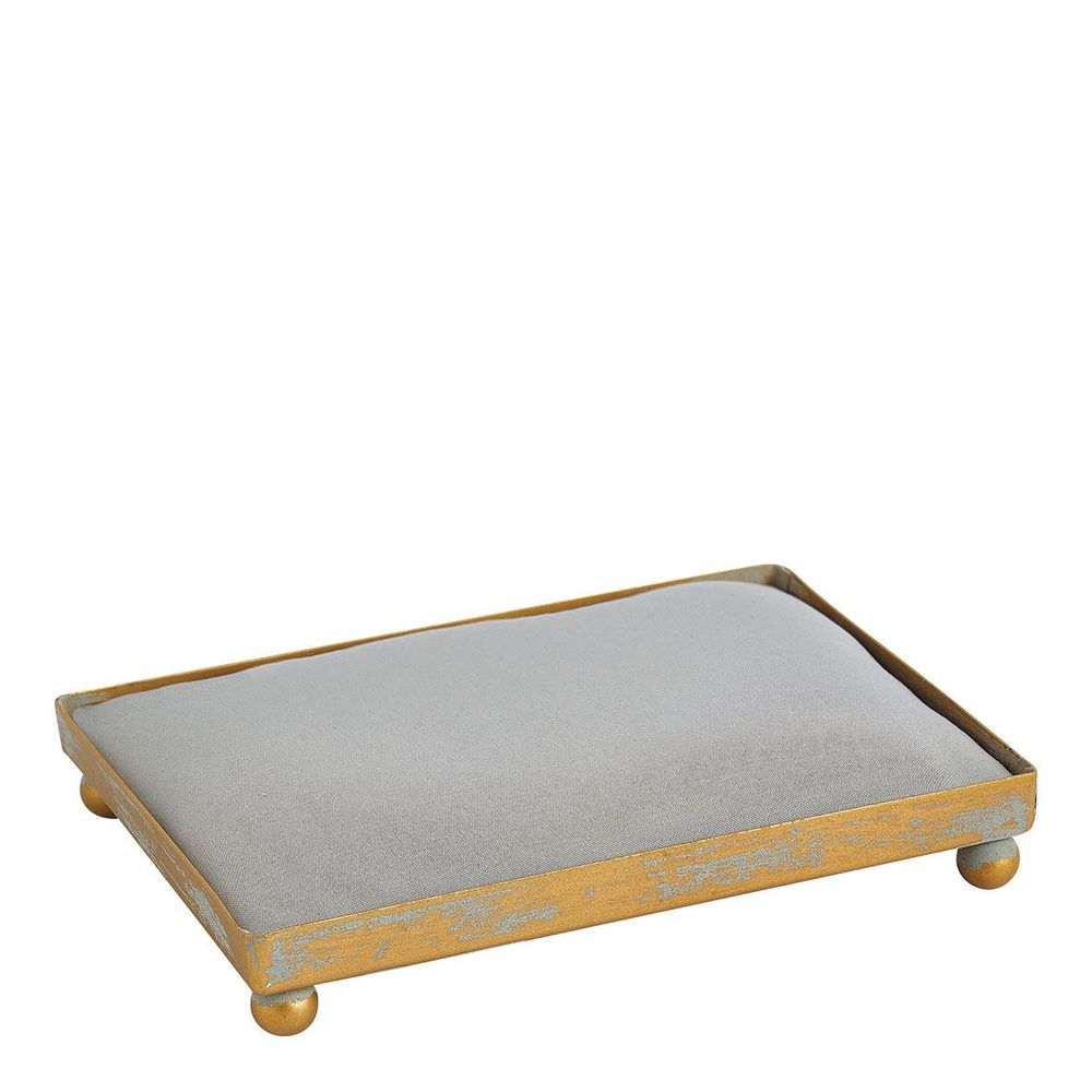 Plats et saladiers - Plateau rectangulaire tapissier pour décor parfumé - Gris - MATHILDE M.