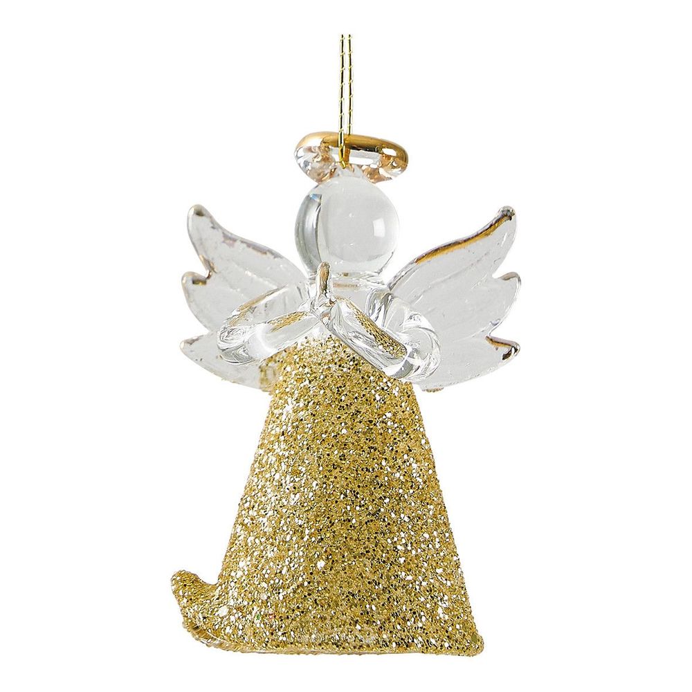 Objets de décoration - Coffret de 3 petits anges en verre pailletés dorés - MATHILDE M.