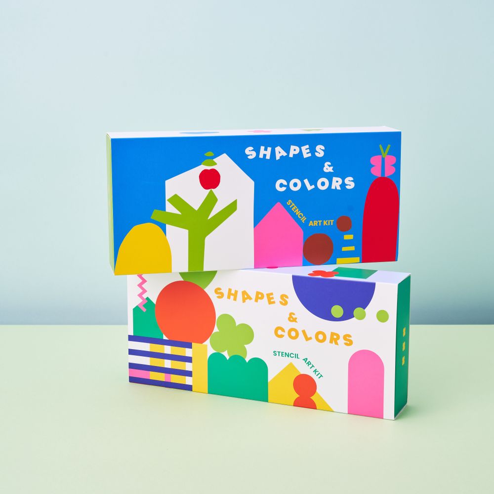 Jeux enfants - Shapes & Colors—STENCIL ART KIT - IOIO STUDIO