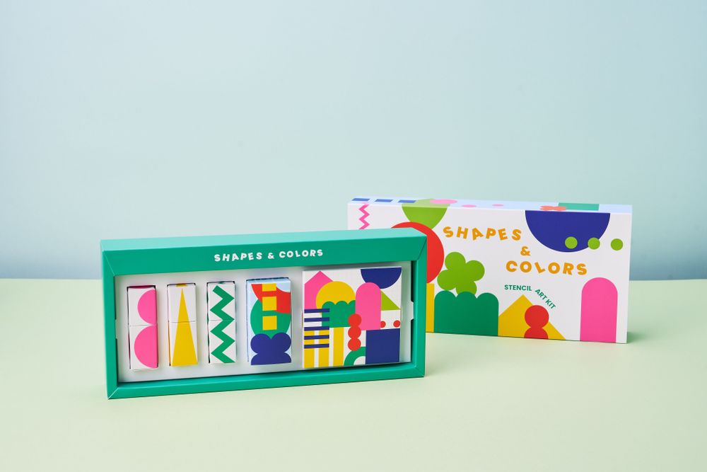 Jeux enfants - Shapes & Colors—STENCIL ART KIT - IOIO STUDIO