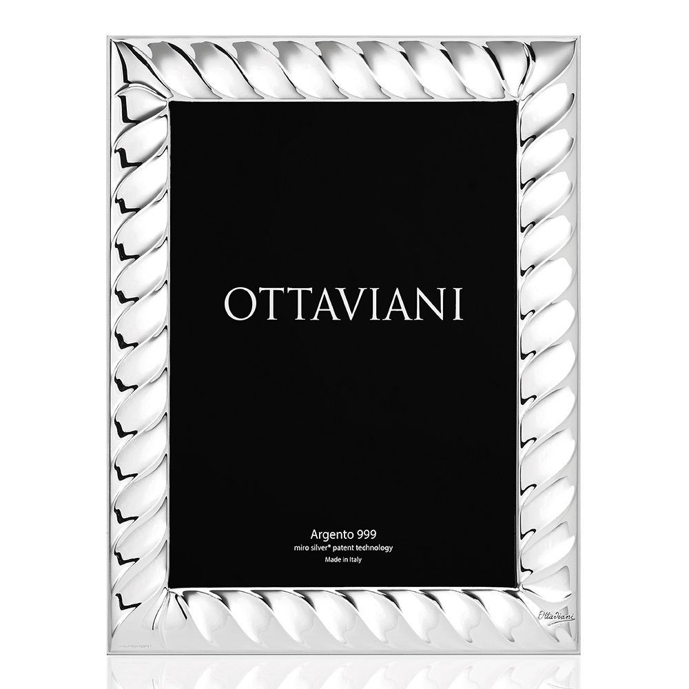 Decorative objects - Photoframe with silver Miro Silver "Torchon" - OTTAVIANI