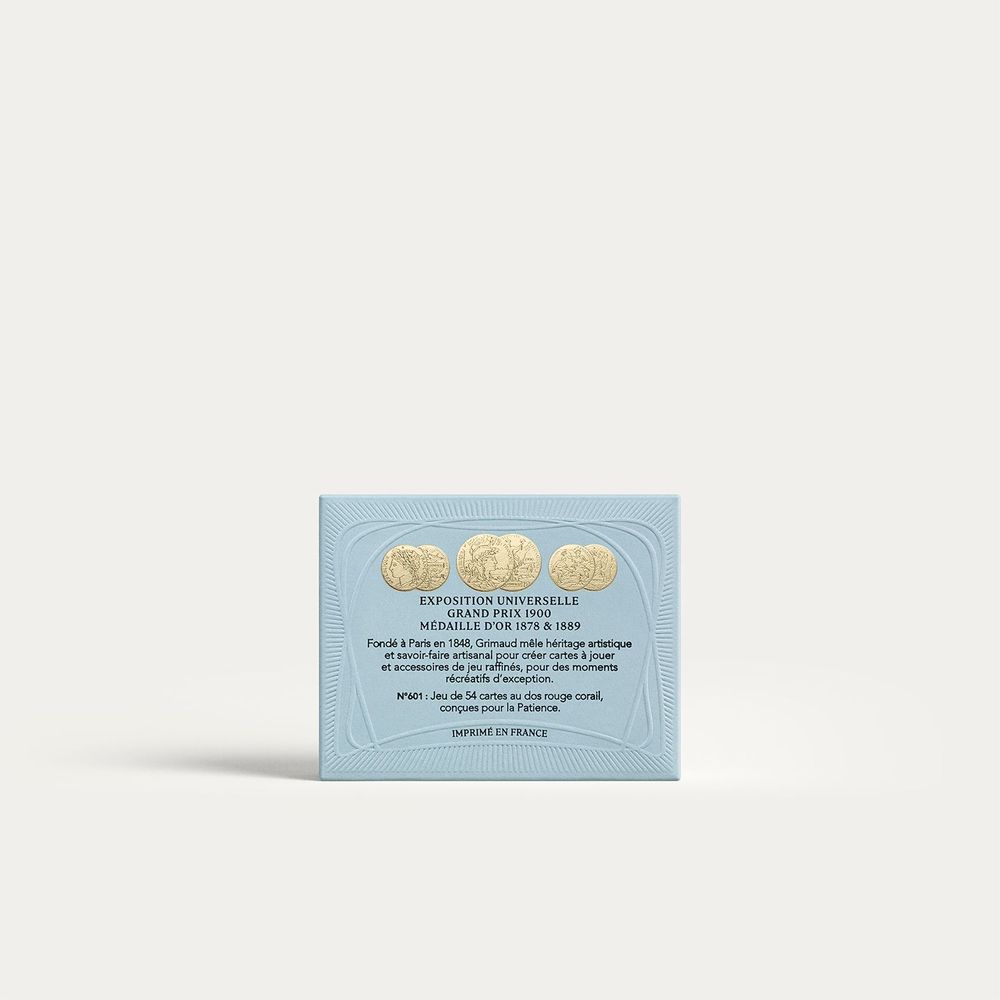 Coffrets et boîtes - N°601 – Cartes de Patience (Rouge Corail) - GRIMAUD PARIS