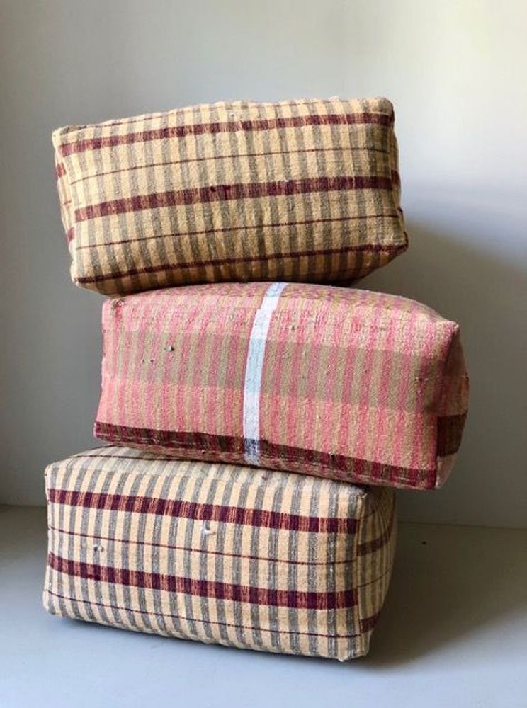 Coussins - Pouf vintage tissé à la main - Pièces uniques - STUDIO AUGUSTIN