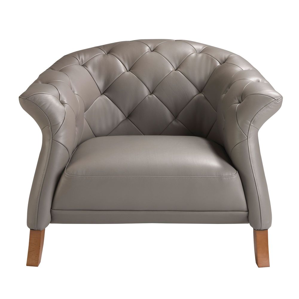 Fauteuils - Fauteuil en cuir gris - ANGEL CERDÁ