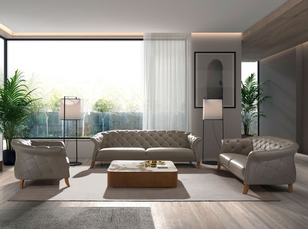 Fauteuils - Fauteuil en cuir gris - ANGEL CERDÁ
