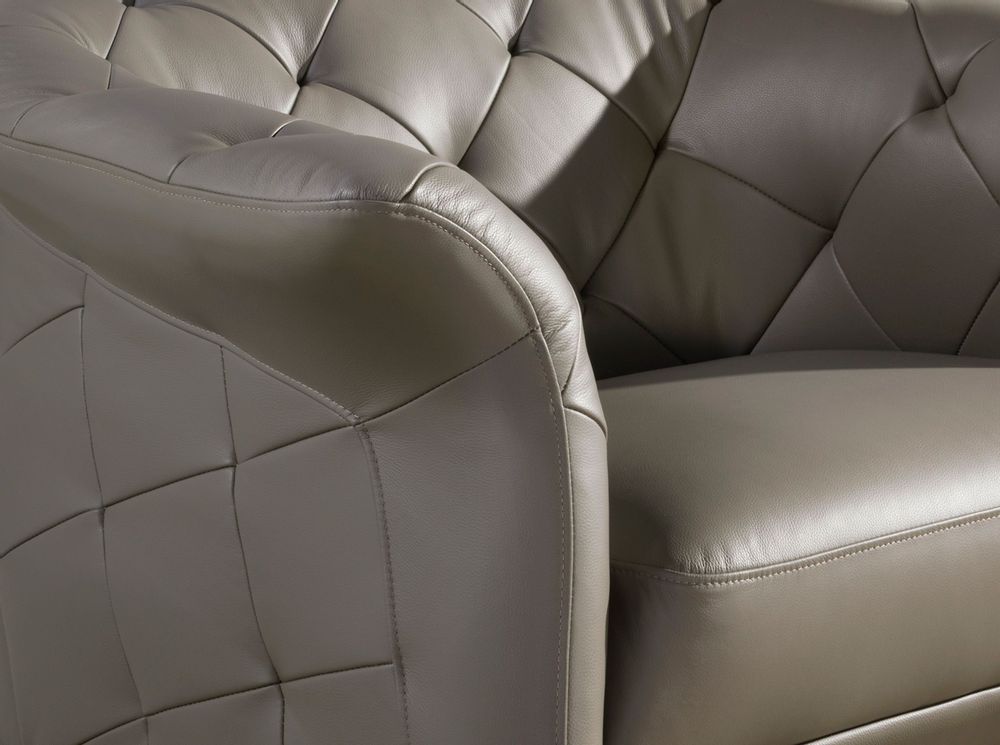 Fauteuils - Fauteuil en cuir gris - ANGEL CERDÁ