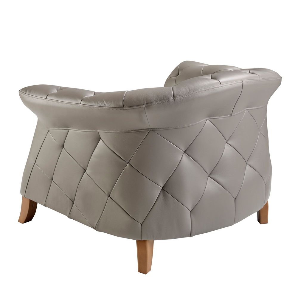 Fauteuils - Fauteuil en cuir gris - ANGEL CERDÁ