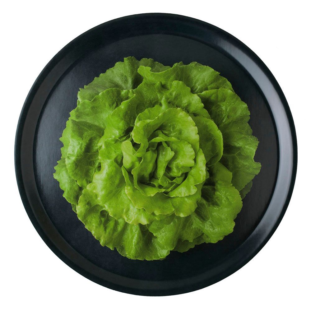 Trays - Round wooden serving tray - Trompe-l'oeil lettuce 38 cm - MONBOPLATO