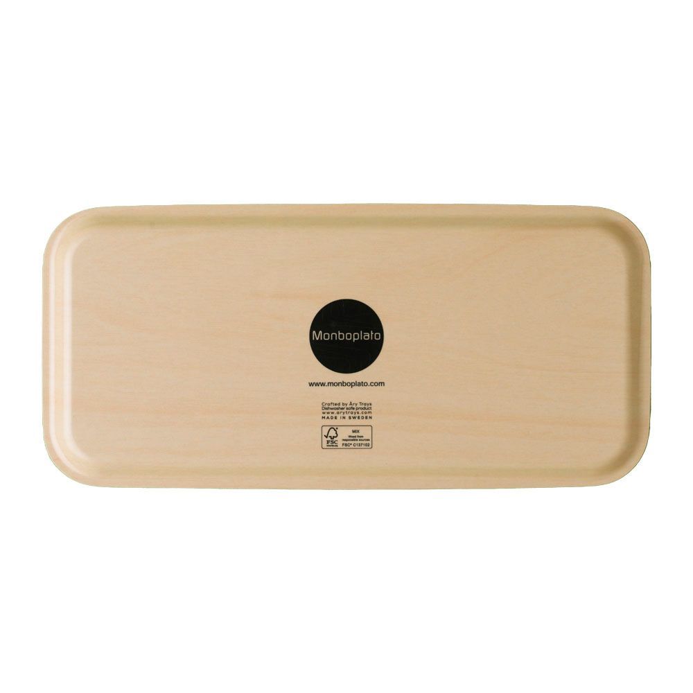 Range-tout - Plateau de service long en bois - Lunettes en trompe-l'œil 15x32 cm - MONBOPLATO