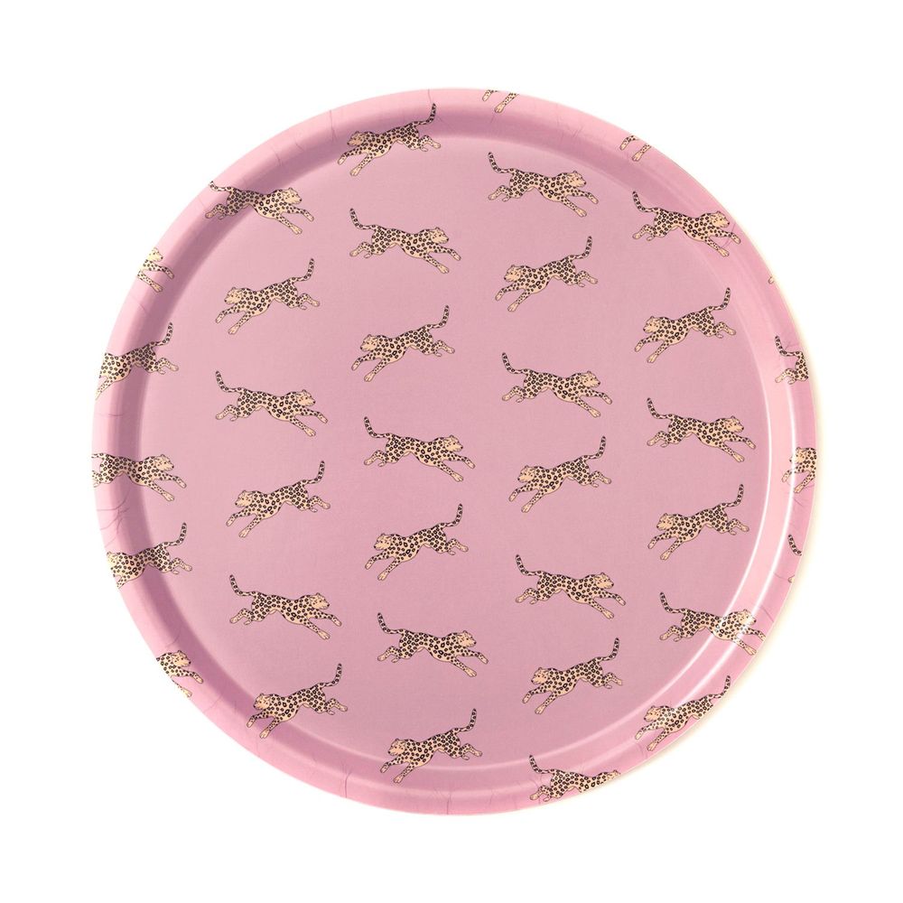 Platter and bowls - Yellow Leopard Round Serving Tray - 38 cm - BLU KAT