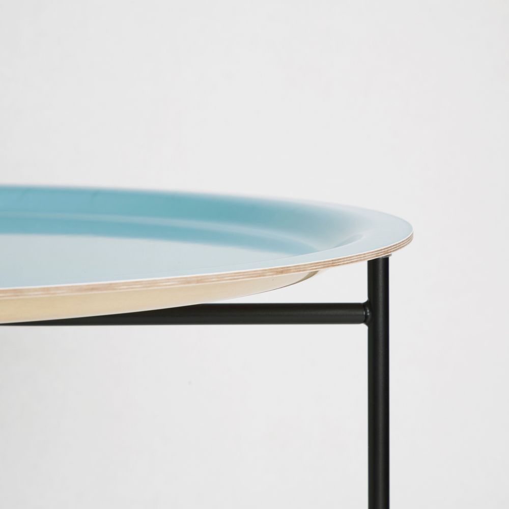Coffee tables - Round side table with removable wooden tray 49 cm - Wildflowers - MONBOPLATO