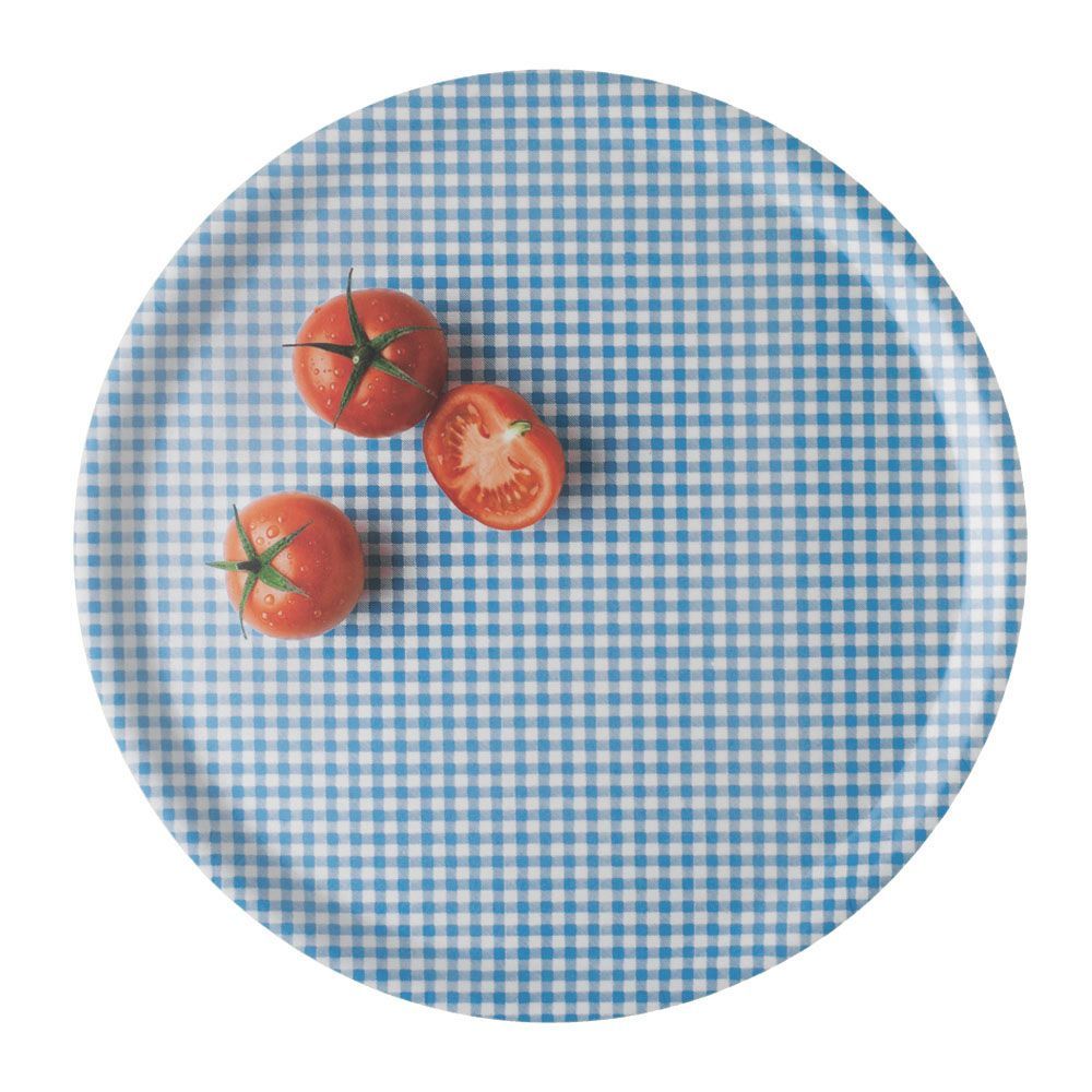 Trays - Round wooden serving tray - Trompe-l'oeil tomatoes 38 cm - MONBOPLATO
