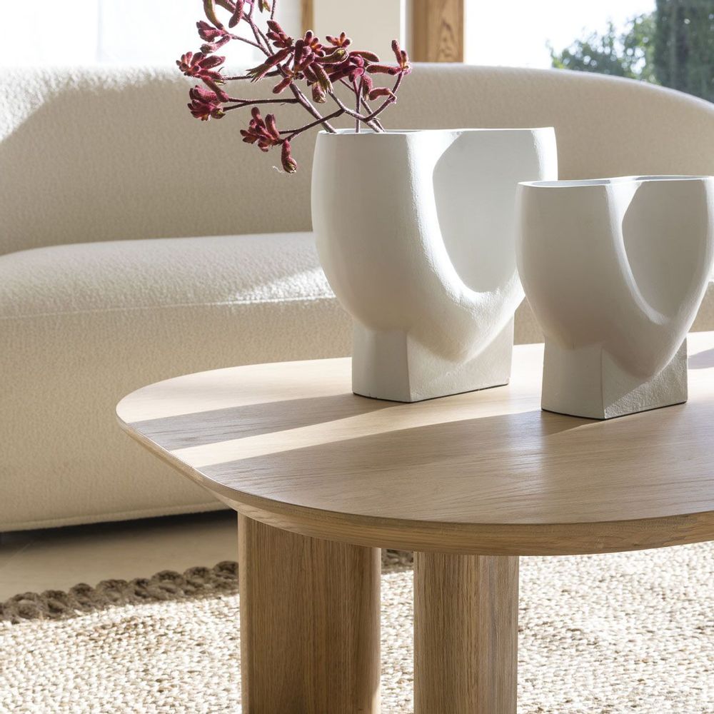 Vases - Vase CELESTE en métal blanc - Petit modèle - H. 21 cm - BLANC D'IVOIRE