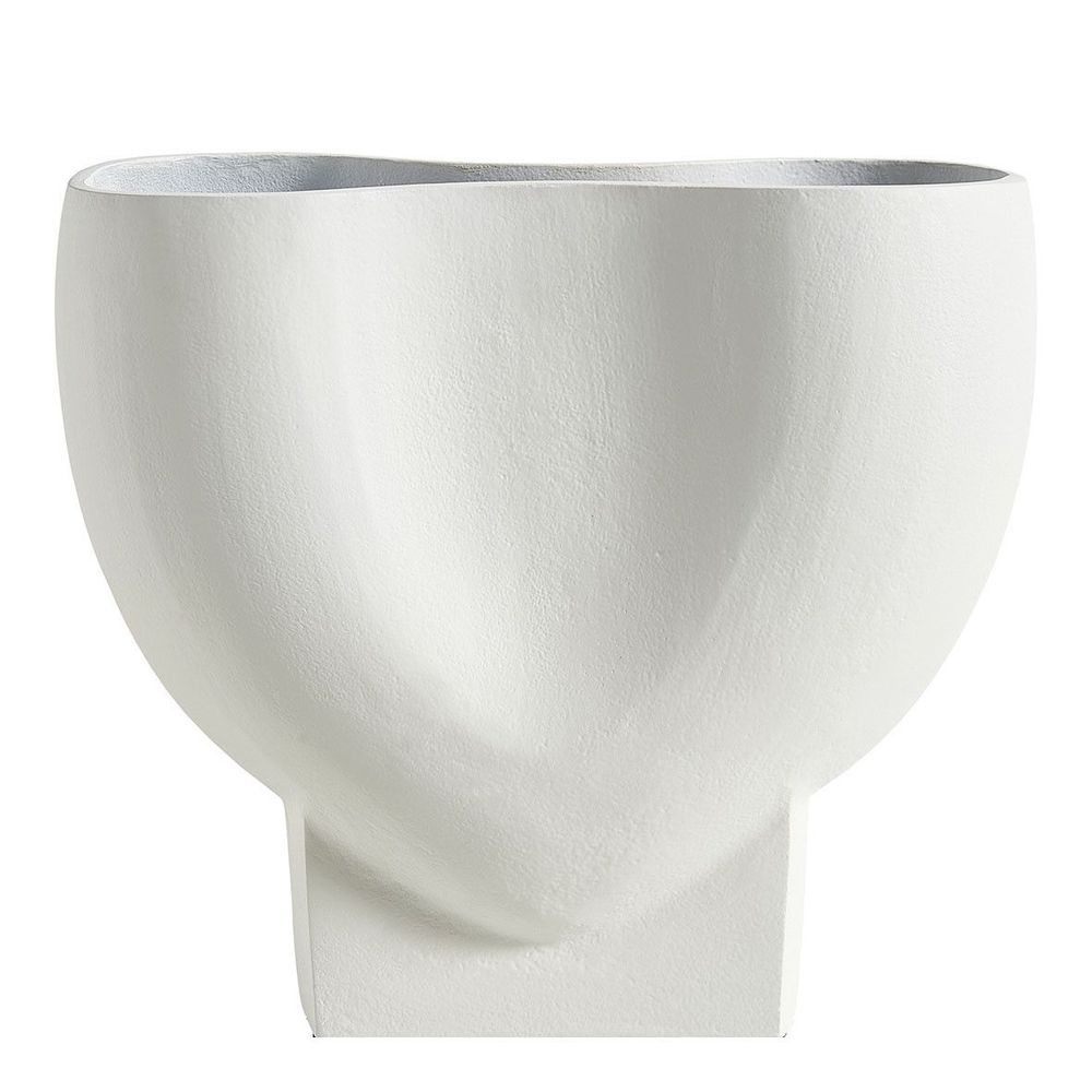 Vases - CELESTE vase in white metal - Large model - H. 25 cm - BLANC D'IVOIRE