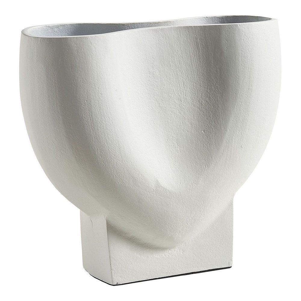 Vases - CELESTE vase in white metal - Large model - H. 25 cm - BLANC D'IVOIRE