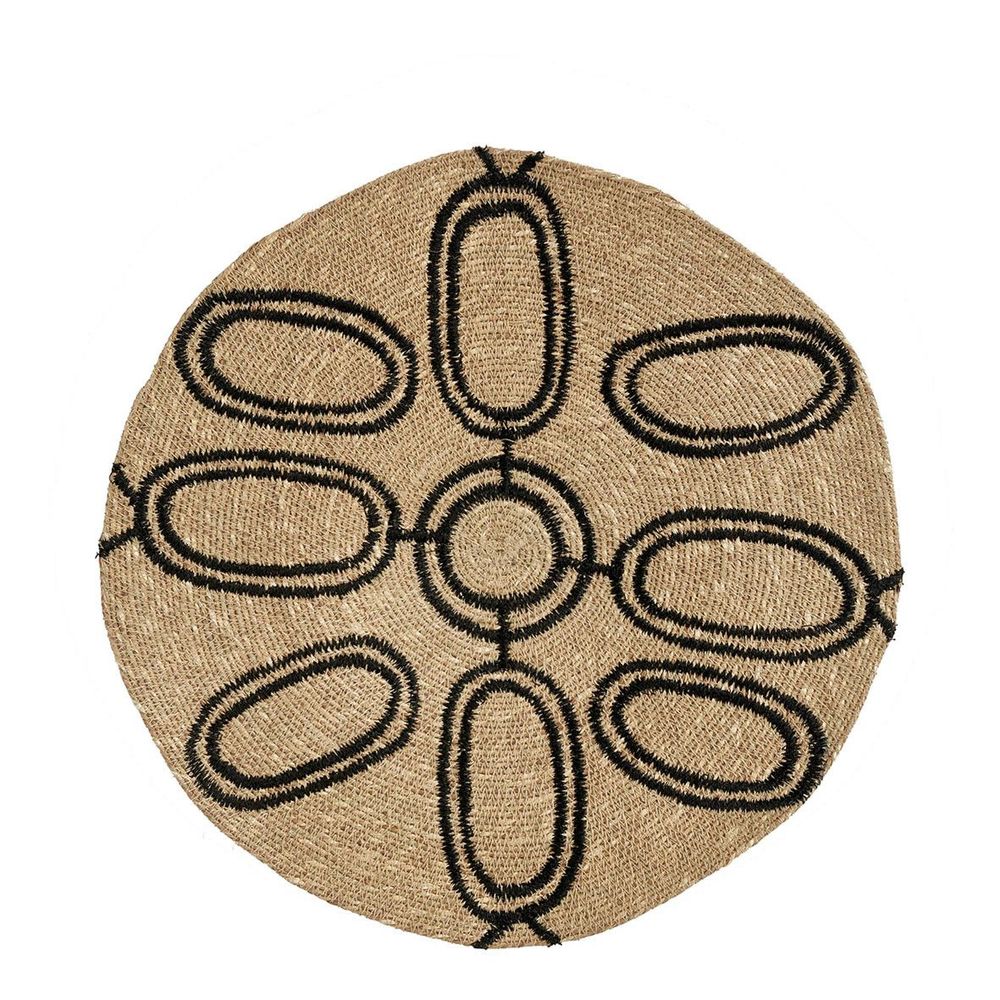 Poster - MODA wall decoration in seagrass - ø 46 cm - BLANC D'IVOIRE