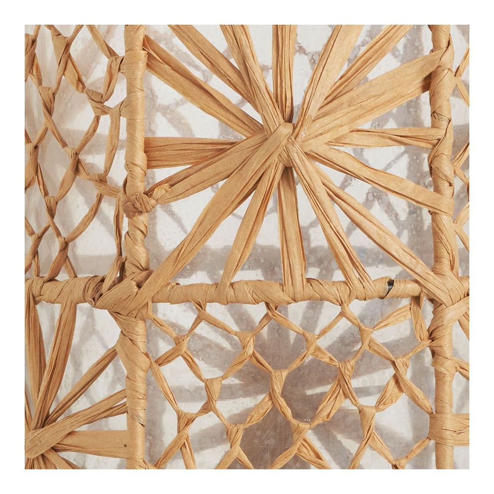 Vases - GARANCE carboy vase in glass and raffia - Medium model - H. 26 cm - BLANC D'IVOIRE
