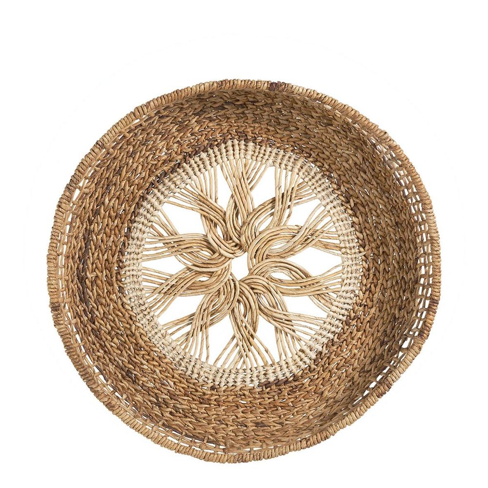 Poster - MANDALA wall decoration in abaca - ø 55 cm - BLANC D'IVOIRE