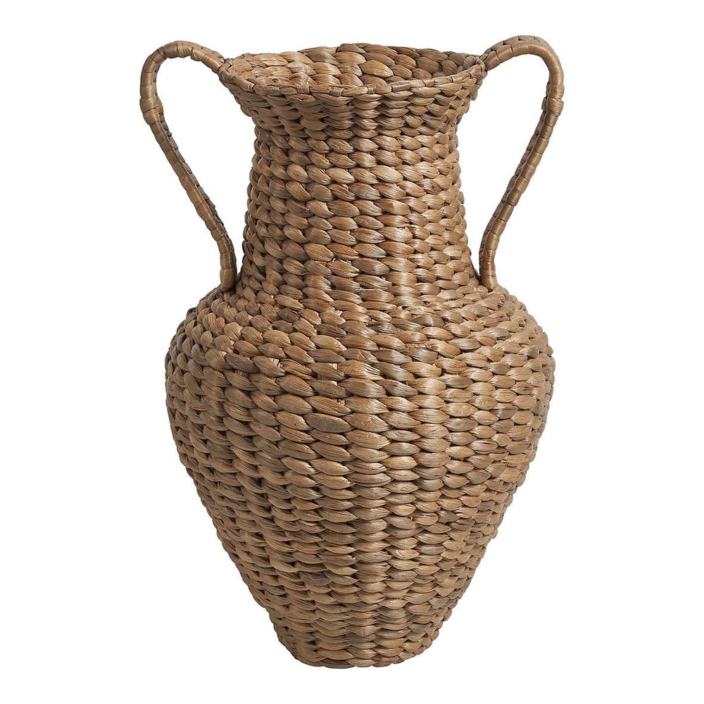 Vases - Vase amphore décorative OASIS en osier - Grand modèle - H. 40 cm - BLANC D'IVOIRE