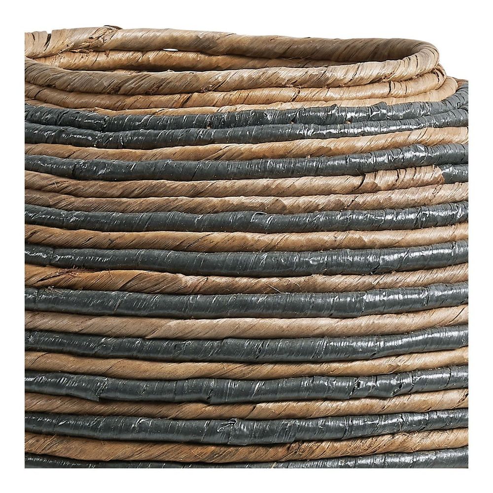 Objets de décoration - Jarre décorative GOA en abaca - Naturel et bleu - BLANC D'IVOIRE