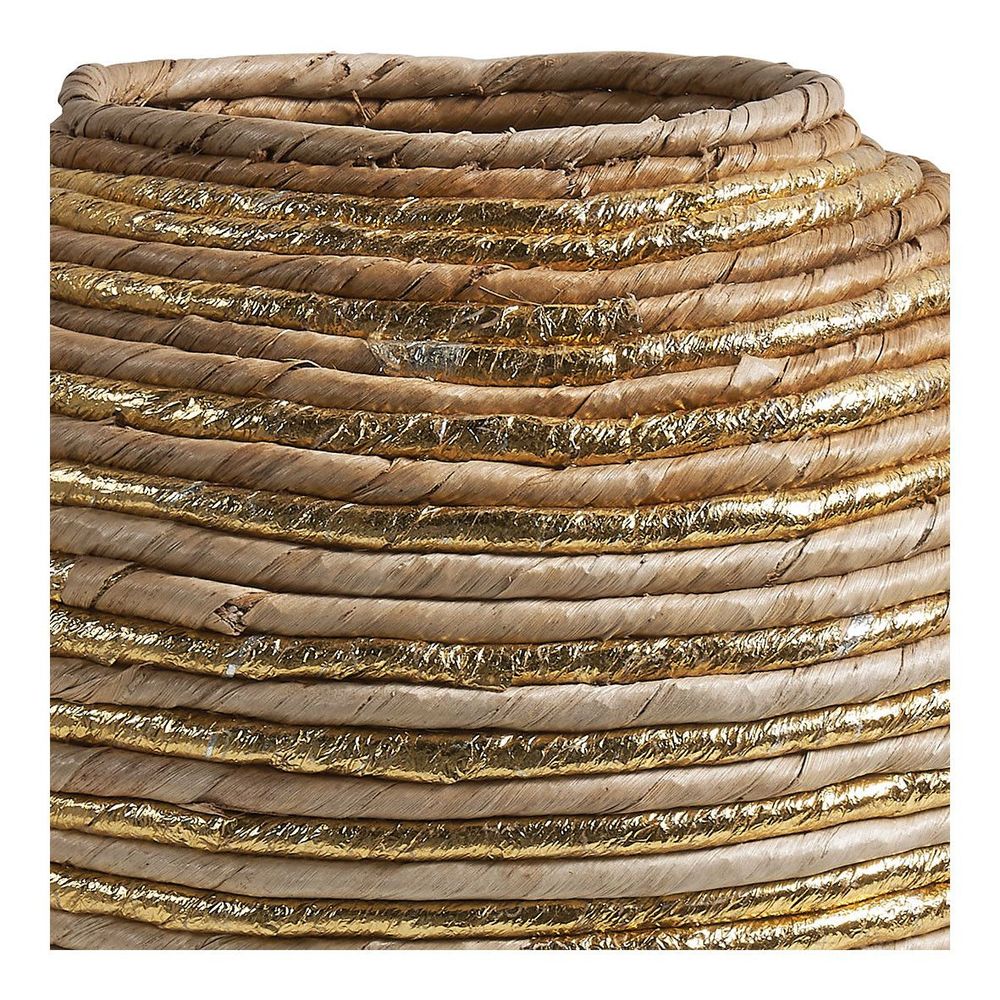 Decorative objects - GOA decorative jar in abaca - Natural and gold - BLANC D'IVOIRE