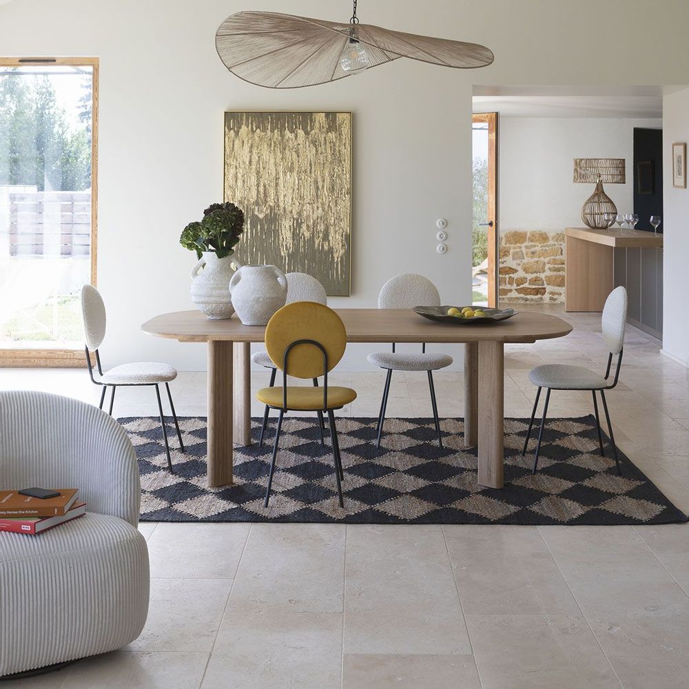Tapis - Tapis DIAMANT en jute - 300 x 200 cm - BLANC D'IVOIRE