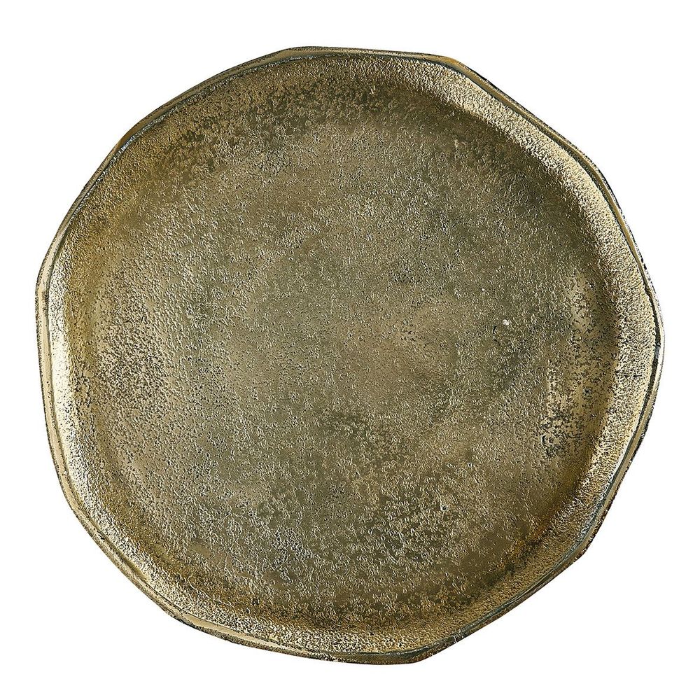 Platter and bowls - Set of 3 COMETE trays in aged brass finish metal - BLANC D'IVOIRE