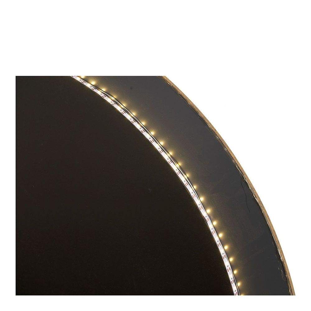 Mirrors - VICTORIA oval illuminated mirror in brass-finish metal - H. 104 cm - BLANC D'IVOIRE