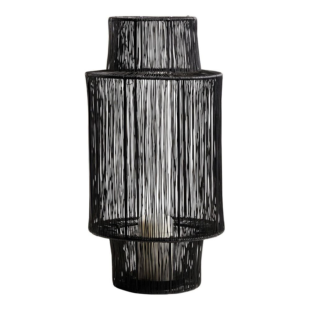 Candlesticks and candle holders - ARIANE lantern in black metal - Large model - H. 45 cm - BLANC D'IVOIRE