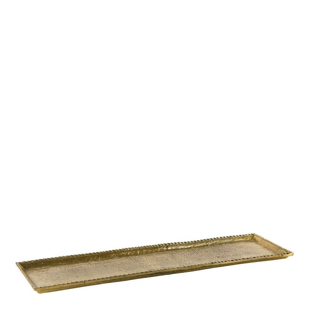 Platter and bowls - Set of 2 TORSADE trays in aged brass finish metal - BLANC D'IVOIRE