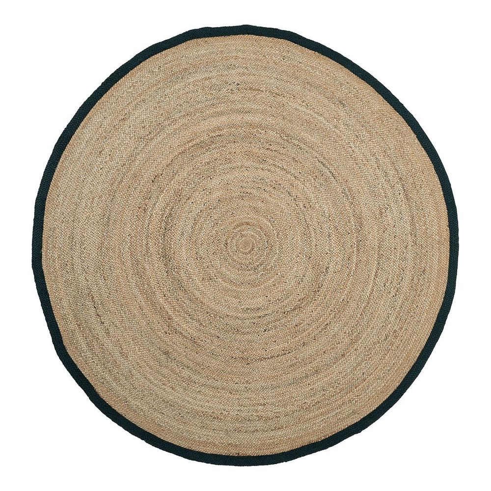 Rugs - Round CIRCLE rug in black hemmed jute - ? 200cm - BLANC D'IVOIRE