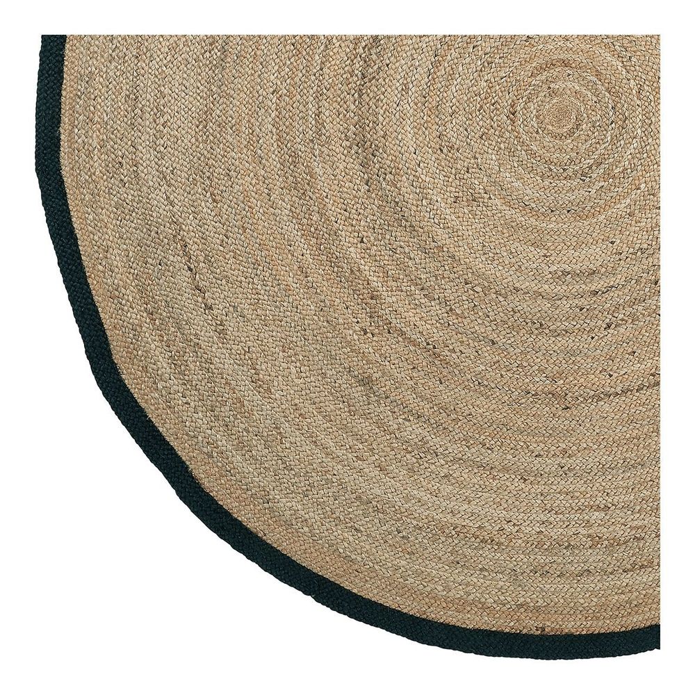 Rugs - Round CIRCLE rug in black hemmed jute - ? 200cm - BLANC D'IVOIRE