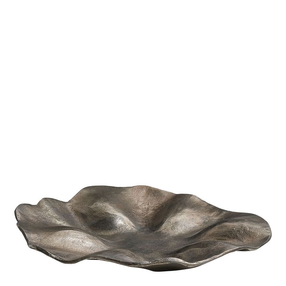 Plats et saladiers - Set de 2 plateaux HALO en métal finition nickel vieilli - BLANC D'IVOIRE