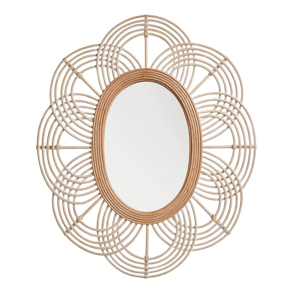 Miroirs - Miroir SOLEDAD ovale en rotin - ø 80 x 61 cm - BLANC D'IVOIRE