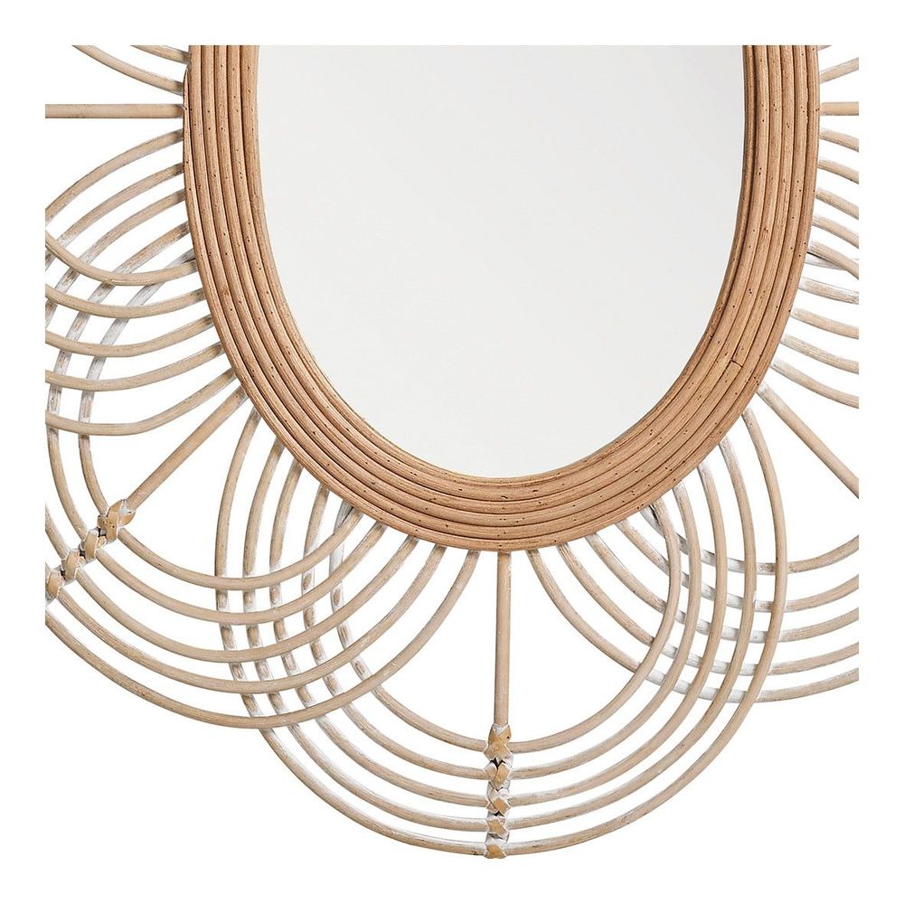 Miroirs - Miroir SOLEDAD ovale en rotin - ø 80 x 61 cm - BLANC D'IVOIRE